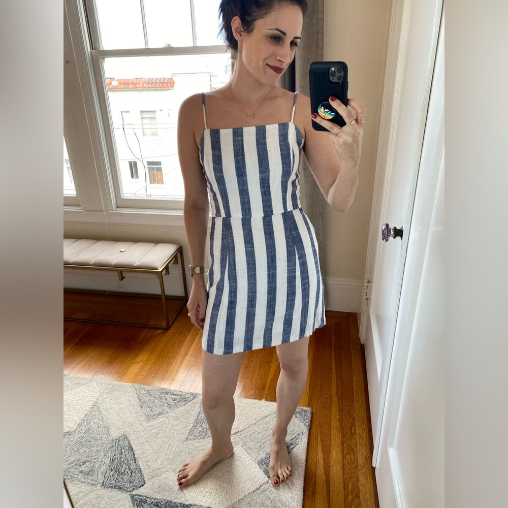 Willow Blue and White Striped Linen Dress